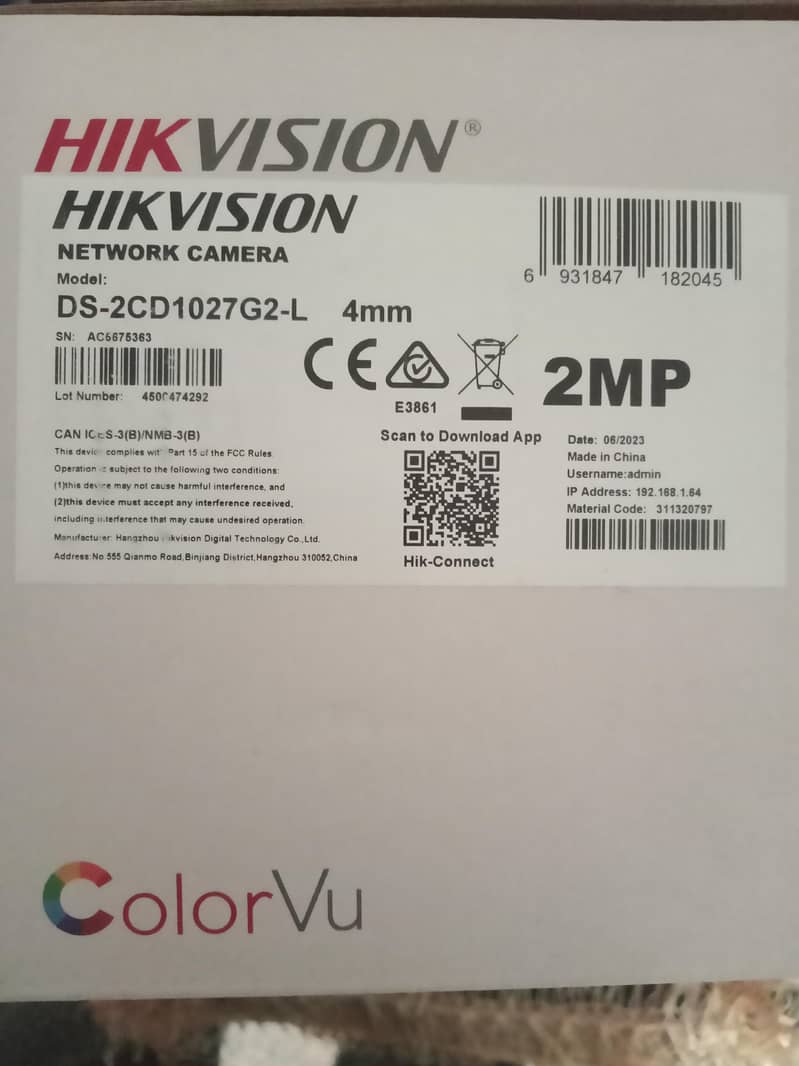 Hik vision 2MP IP Camera 1