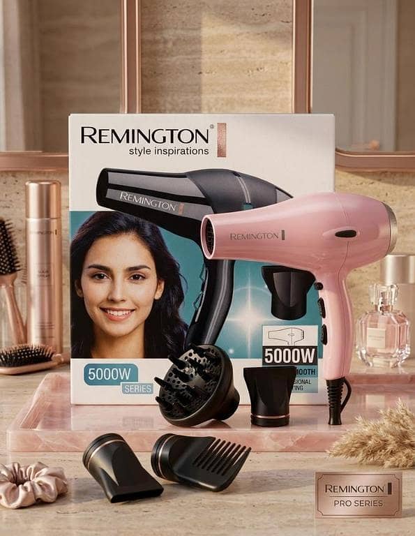 Remington Hair Dryer Model Re-6012 500W Power 60° Constant Temperature