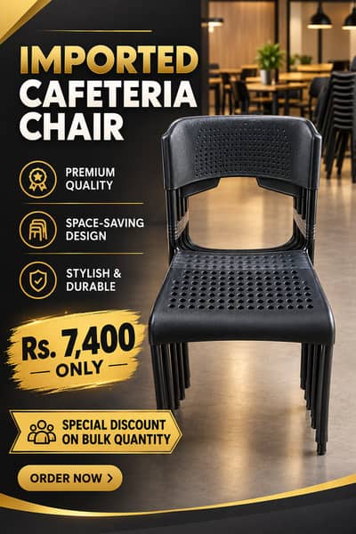  IMPORTED CAFETERIA CHAIRS — PREMIUM QUALITY! 