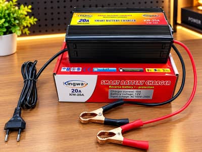 2-in-1 Smart Battery Charger & 12V Power Adapter | Kingway KW-20A