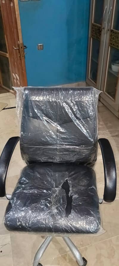 Title: Black Revolving Office Chair – Almost New  Price: Rs. 5,500