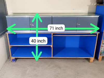 Shop Display Counters with Glass Top -- 2 Pieces