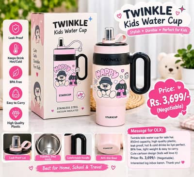 Twinkle Kids Water Cup 850ml – Pink