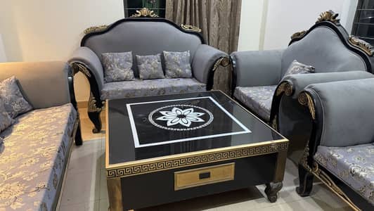 Wooden Sofa Set with Table