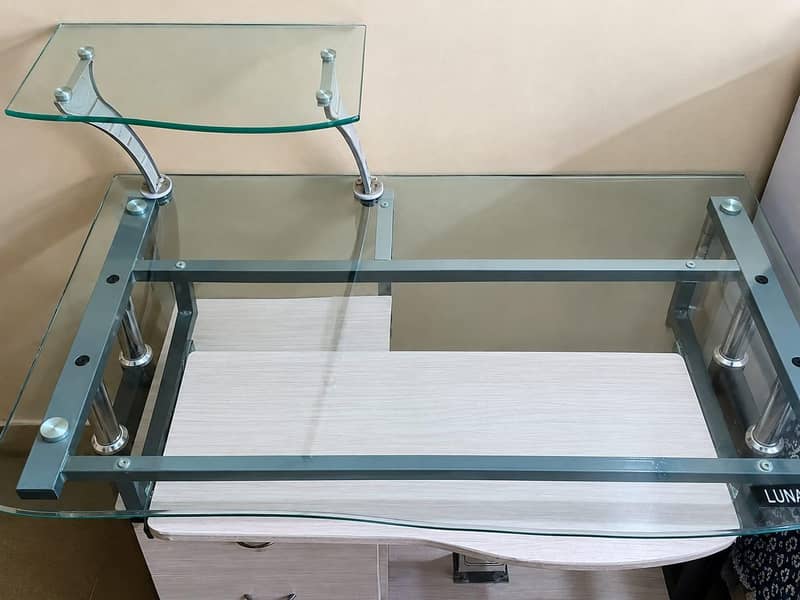 glass top computer table/ study desk 0