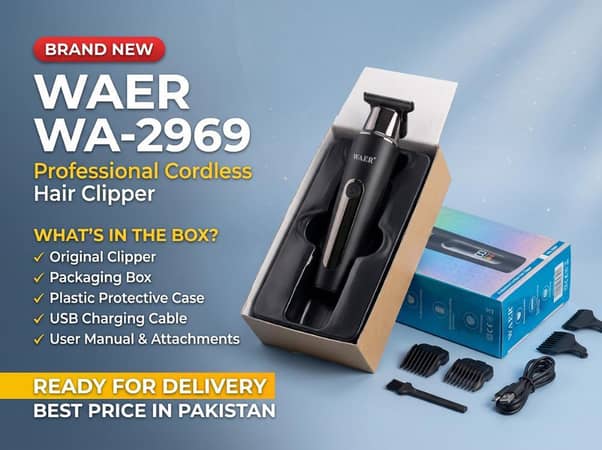 WAER WA-2969 Professional Cordless Hair Clipper / Trimmer