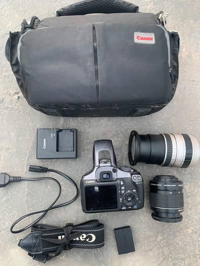 canon 1100d with two lense and all asseries price full final hai