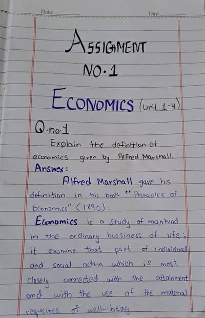 AIOU Assignments Handwriting