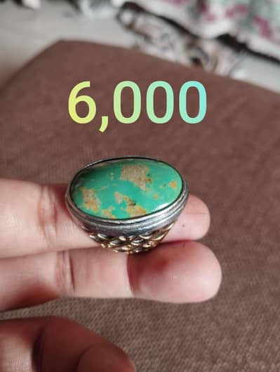 Natural Hussani Feroza Stones Ring Original Not Treated