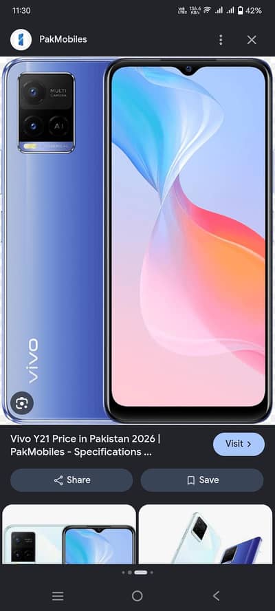 Vivo Y21 4 64 panel break for details massage me argent sale