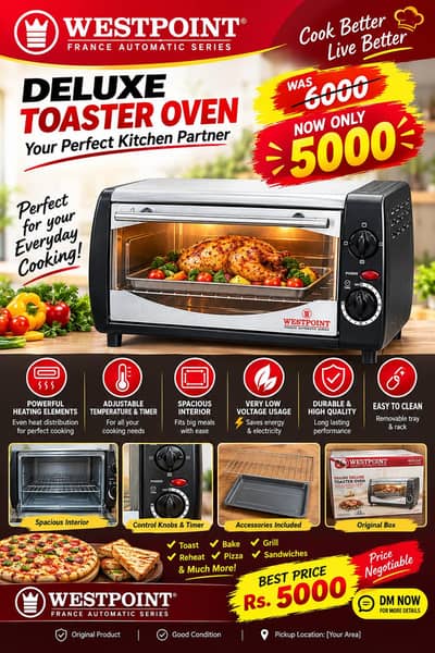 Westpoint Mini Oven Toaster 600Watts - Brand New Condition hardly used