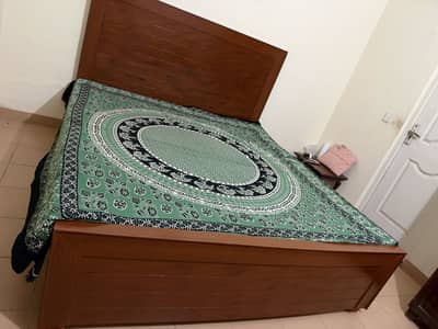 Almost New Wooden Double Bed + Metro Mattress | Only 14 Days Used