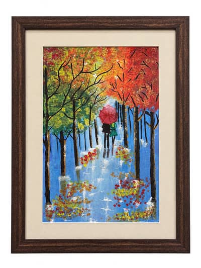Autumn Whispers – Original Handmade Oil Painting with Wooden Frame
