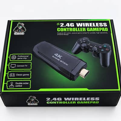 4K Lite Game Stick + 2 Wireless Controllers. Chaeck description