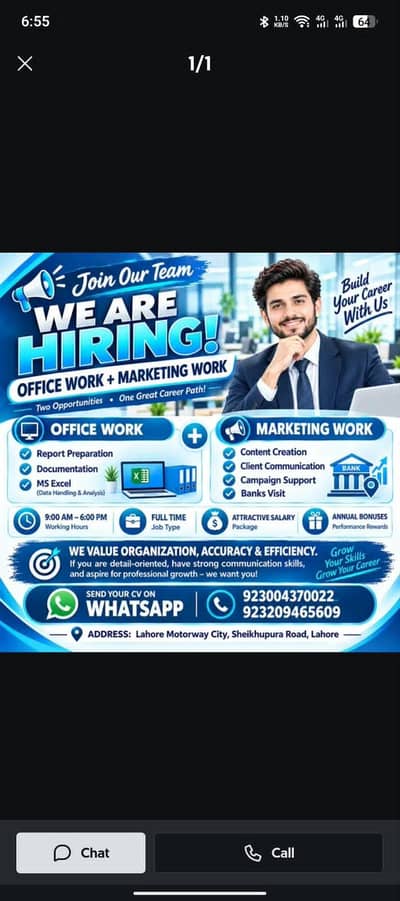 Marketing and Office Job vacancies
