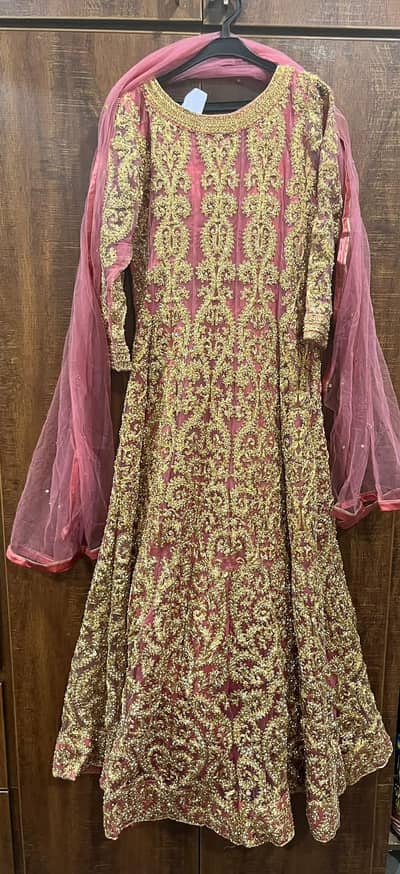 Indain style pink net maxi