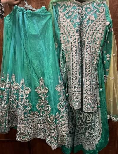 Indain style green Bridal Lehenga