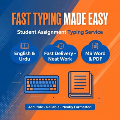 Assignment Typing Service 150/Page - Lahore
