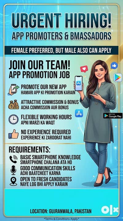 App Promoters & Brand Ambassadors Required (Male / Female)