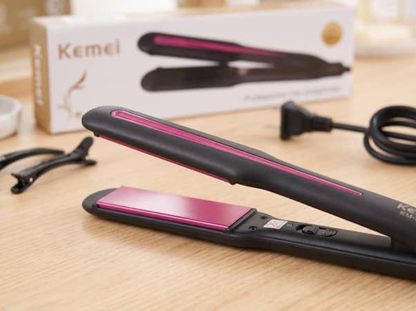 Kemei KM-501 Hair Straightener | 30s Fast Heat Up & Ceramic Plates |  Box Packed