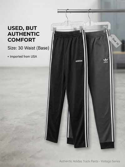 Original Adidas Track Pants - Imported (Used 2 Years, Good Condition)