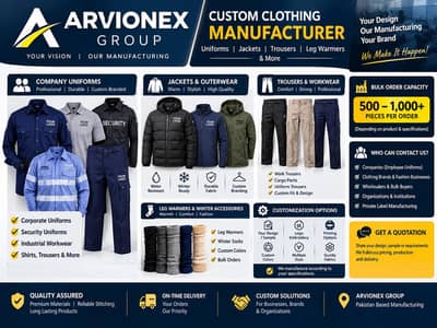 Custom Clothing Manufacturer | Uniforms, Jackets & Bulk Orders