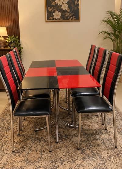 Red and Black Dinning Set