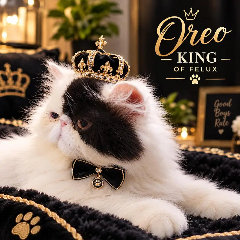 Male cat Black and white/Persian/stud — photo 3