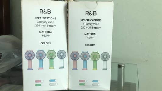 R&B Mini Handheld Rechargeable Fan – New, Boxed – Rs 1,100 Each