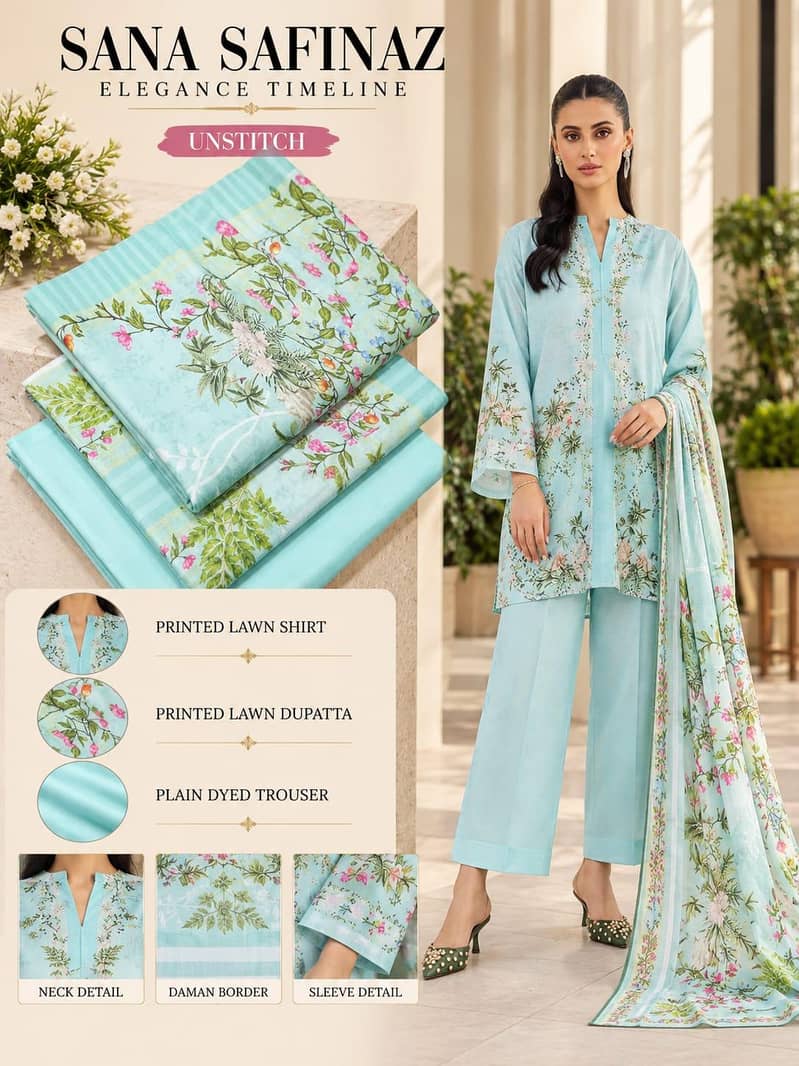 Sana Safinaz Digital Printed Lawn 3 Piece Suit 2026 Collection ...