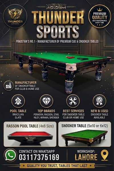 Rasson 6/12 Snooker Table | Snooker Club |  New and  Used Snooker