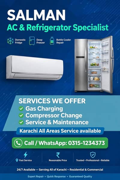 refrigerator & air conditioner repair & service work