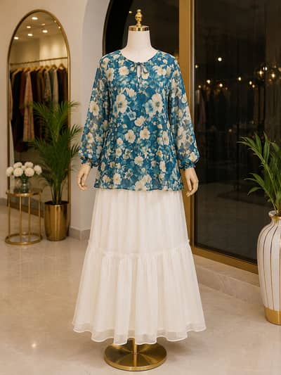 Top and skirt, long frok,