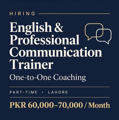 Personal English & Professional Communication Trainer — Lahore