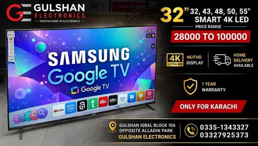 ANDROID 32 INCH 43 , 48 , 50 , 55 SMART UHD LED TV GOOGLE TV