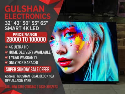 32, 43, 55, 60, 65 INCH LED TV SAMSUNG LG HISSENSE ULTRA SLIM 4K UHD