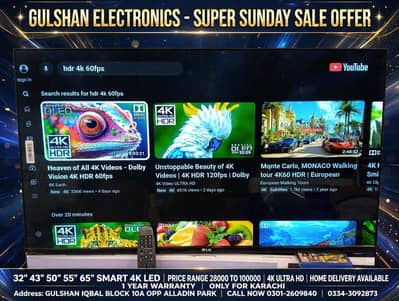 32, 43, 48, 55, 65 INCH SMART LED TV SAMSUNG GOOGLE TV