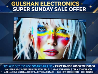 SAMSUNG ANDROID 48  INCH SMART LED TV 32, 43, 55 size Available