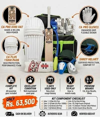 CA original complete kit for cricket only 5 days used