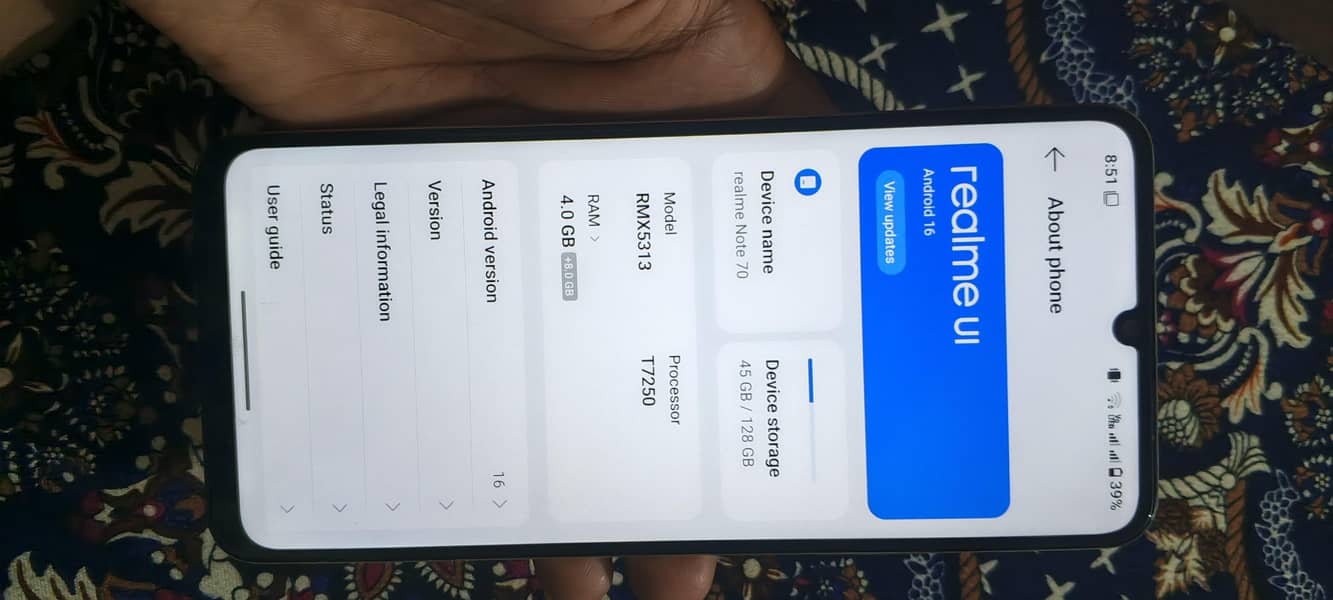 Realme note 70 7