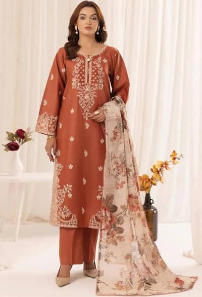 NEW  3pc  BROWN  LAWN  SUIT - Khaadi style - wah cannt