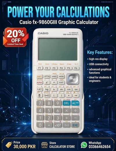 CASIO GDC FX-9860giii GRAPHIC GRAPHING CALCULATOR PROGRAMMABLE