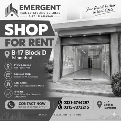 EXCLUSIVE INVESTOR DEAL 4 SHOPS FOR SALE CDA Sector B-17 Islamabad