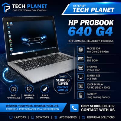 Hp ProBook 640 g4| i3 8gen |8gb |256gb