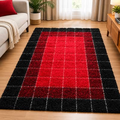 Red Black Rug