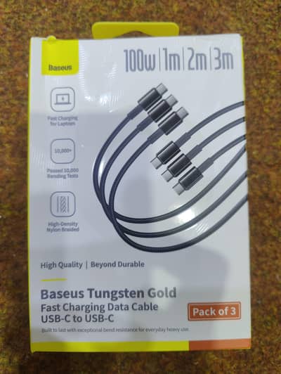 baseus 100w pack of 3 cables