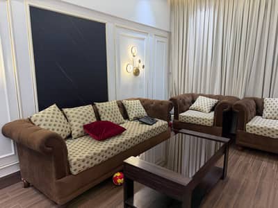 Five Seater Sofa Set for Sale | Carefully Used | Luxury Wooden Sofa