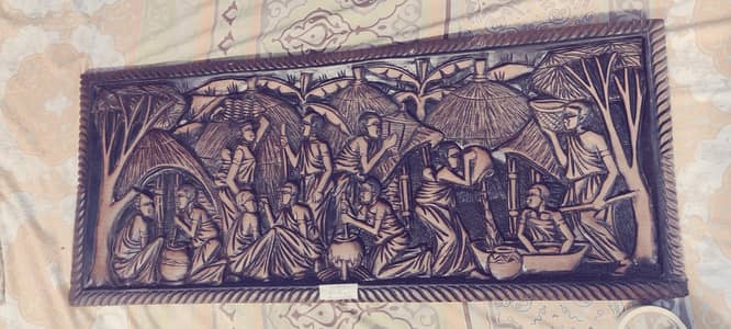 Handcrafted Wooden Carved Wall Panels Traditional Art of Central Afric
