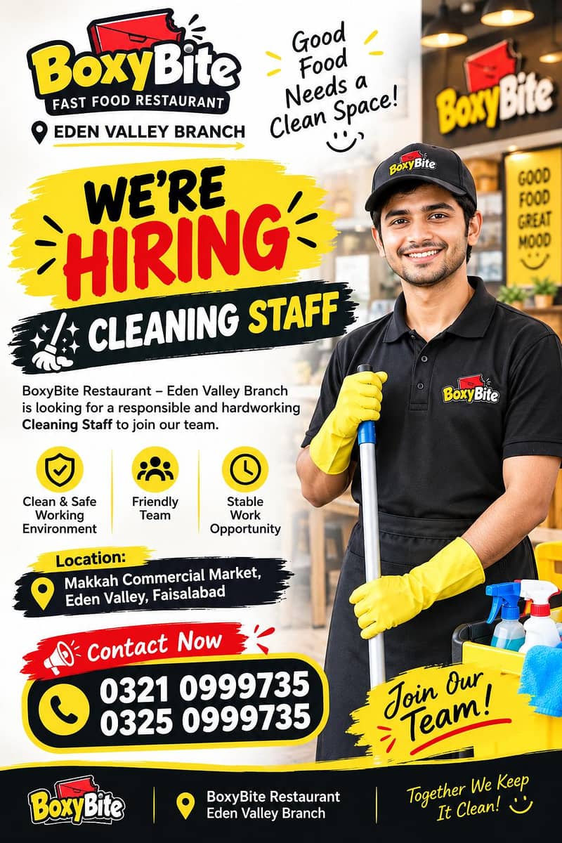 Cleaning Staff Required 0