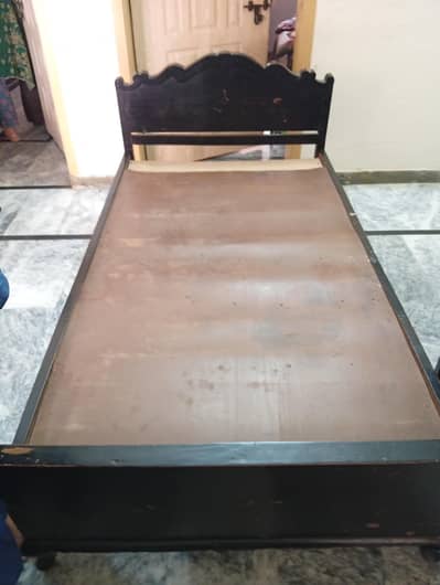 Traditional Wooden Single Bed in Good Condition
